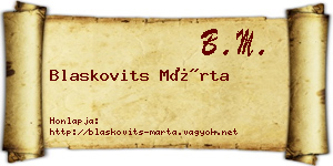 Blaskovits Márta névjegykártya